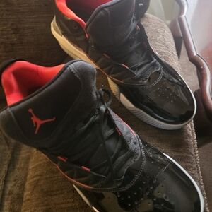 Air Jordan High-Top Sneakers in Black & Red